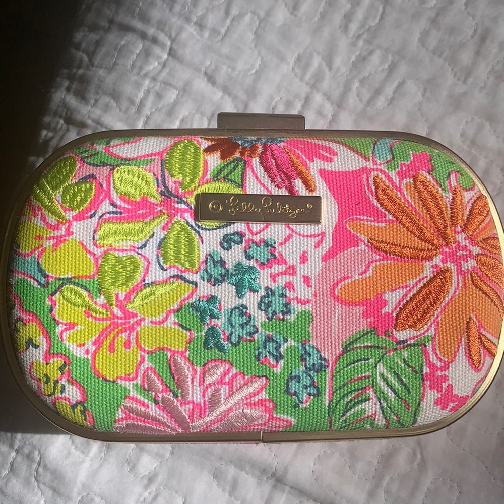 Lovely Embroidery Clutch. Lily Pulitzer for Target w Gold Chain
